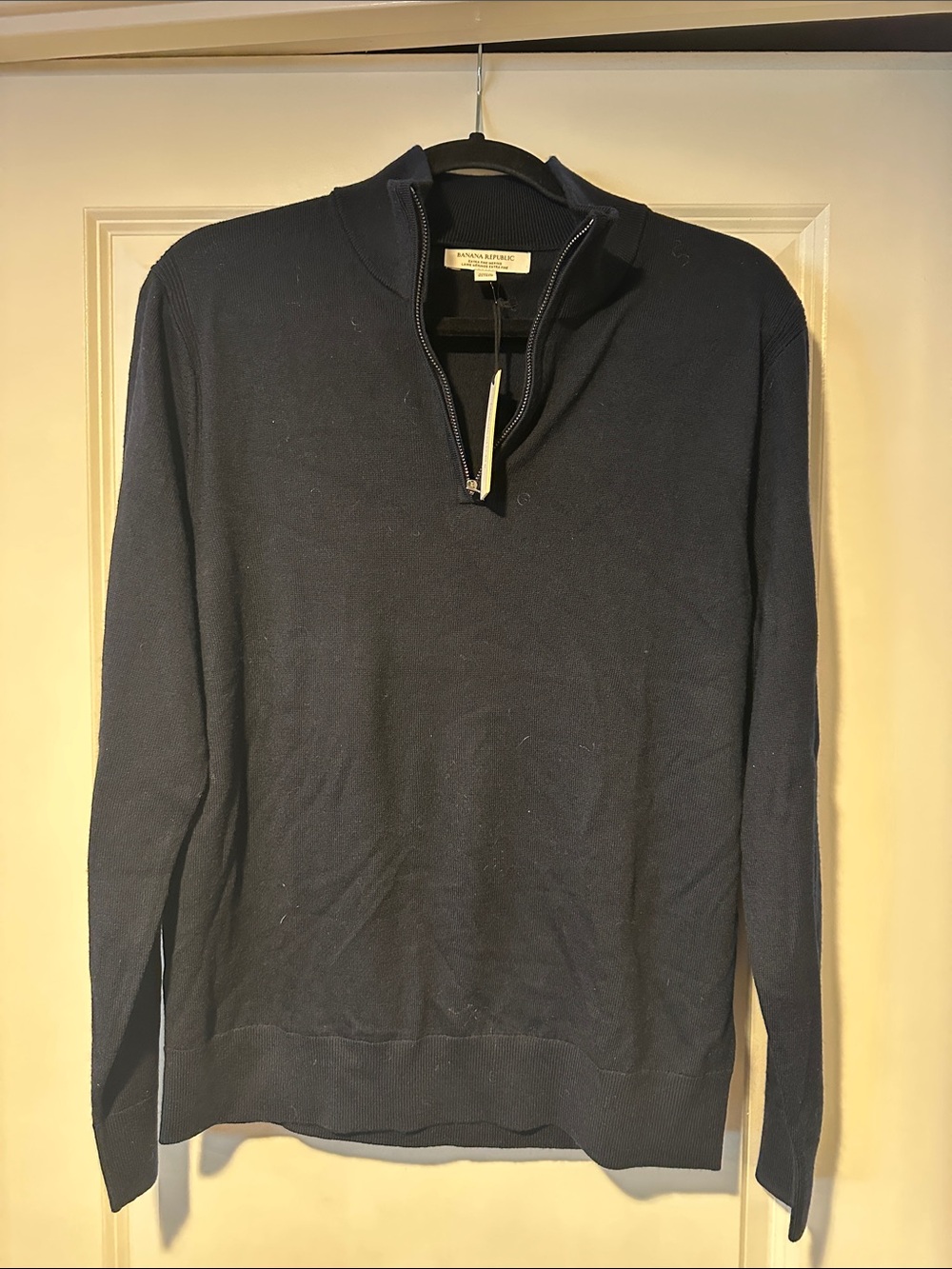 Banana Republic Men's Navy Half-Zip Sweater